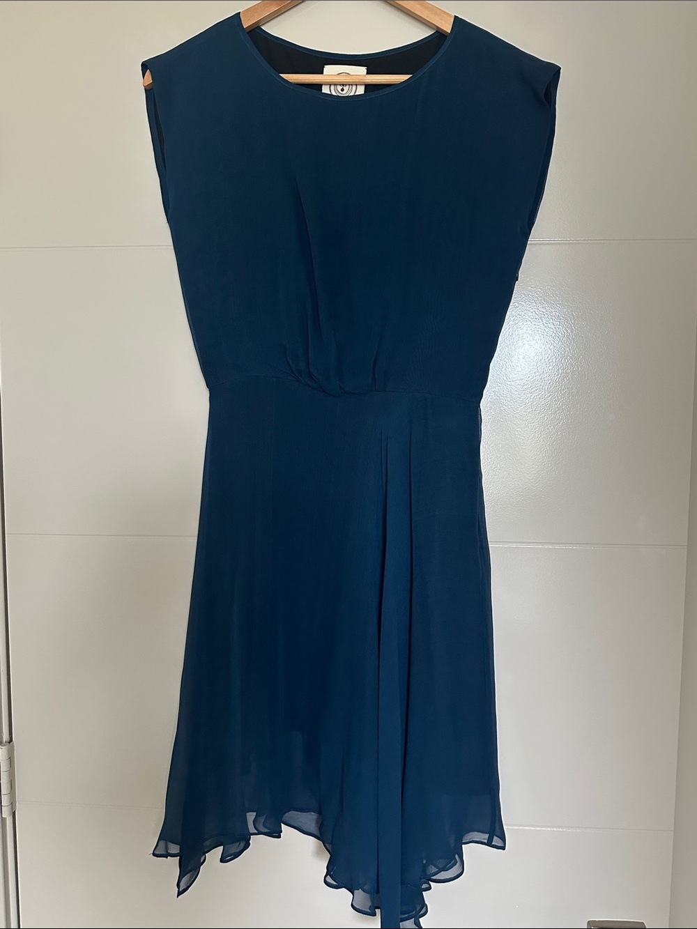 Asymmetrical Teal Blue Sleeveless Dress